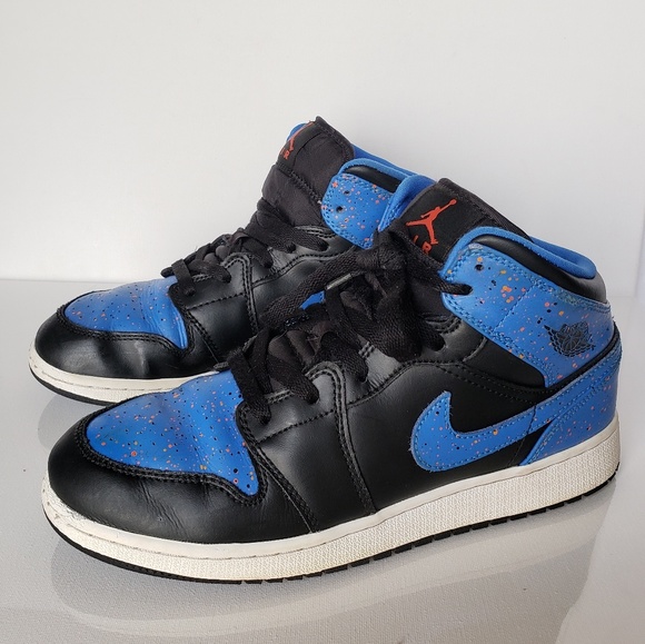 air jordan 1 mid royal paint splatter